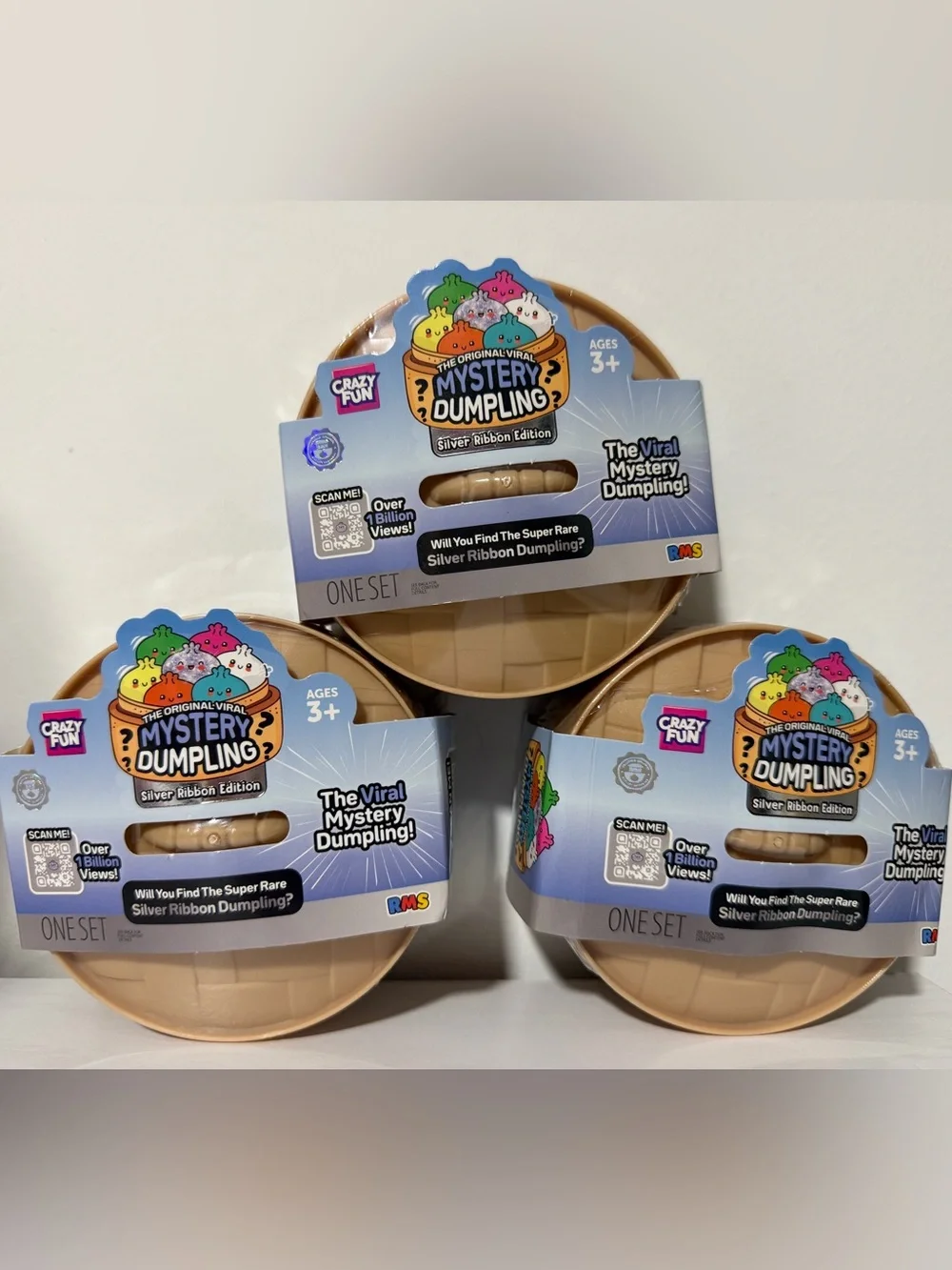 RMS Crazy Fun Mystery Dumpling Silver Ribbon Edition Blind Pack Lot Of 3 NEW
